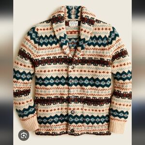 J.Crew Fair Isle shawl cardigan in a wool Size Small 100% Wool